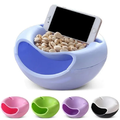 Modern Living Room Creative Modeling Lazy Snack Bowl Plastic Double Storage Box Snack Bowl Lazy Melon Fruit Bowl Dishes