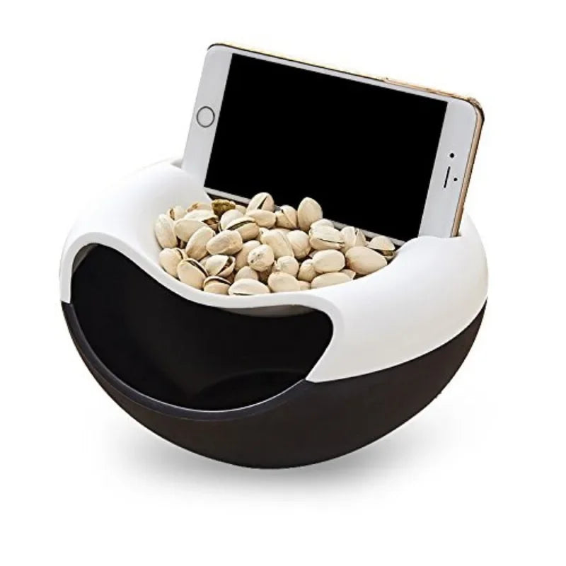 Modern Living Room Creative Modeling Lazy Snack Bowl Plastic Double Storage Box Snack Bowl Lazy Melon Fruit Bowl Dishes