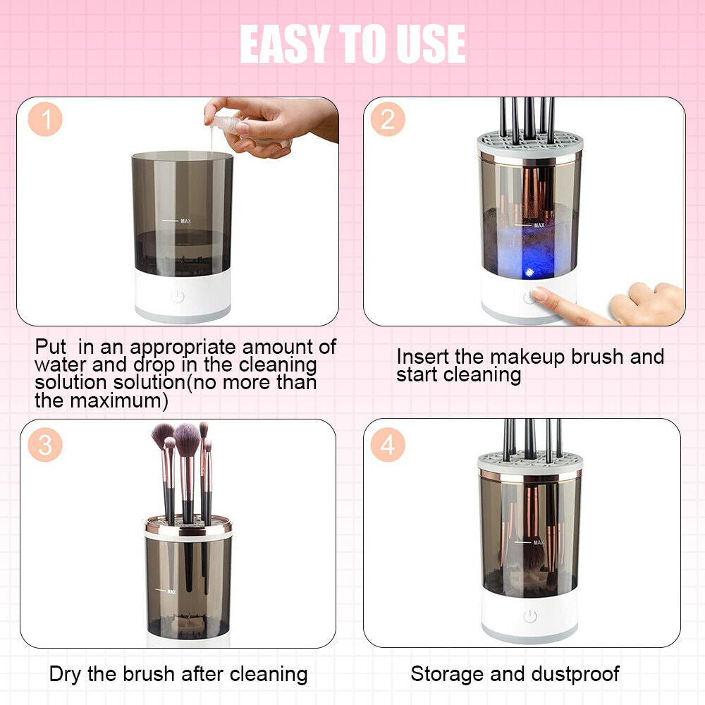 Automatic Brush Cleaner Electric Makeup Brush Cleaning Machine Fast Clean Dryer