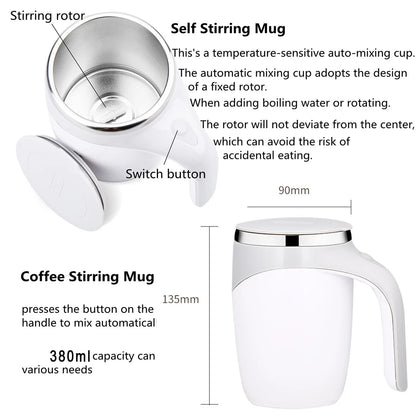 Automatic Stirring Magnetic Mug Rechargeable Model Stirring Coffee Cup Electric Stirring Cup Lazy Milkshake Rotating Cup