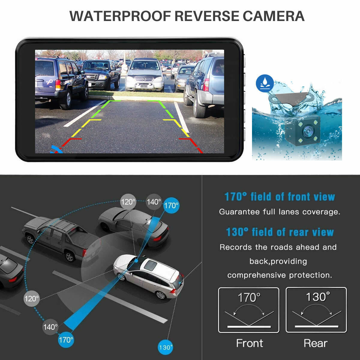 Car Dash Cam Front and Rear Camera HD 1080P Nightvision with 32GB SD Memory Card