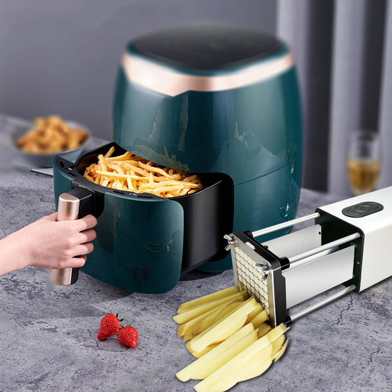 Kitchen Gadget Electric French Fry Cutter with Blades Stainless Steel Vegetable Potato Carrot for Commercial Household