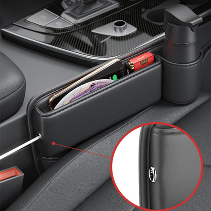 Pu Leather Car Seat Gap Organizer Console Side Storage Box with Cup Holder Car Interior Accessories