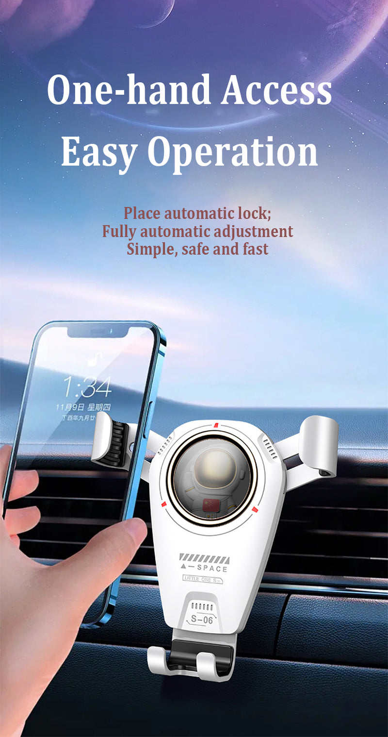 Universal Car Phone Holder Multifunctional 360 Degree Astronaut Theme Car Holder for Phone Car Air Vent Phone Holders for Your Car with Newest Metal Hook Clip, Air Vent Cell Phone Car Mount