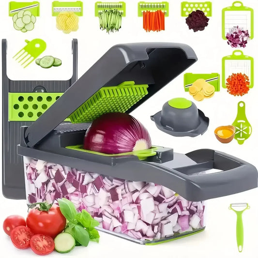 14/16 in 1 Multifunctional Vegetable Chopper Handle Food Grate Food Chopper Vegetable Slicer Dicer Cut Kitchen Items Cocina