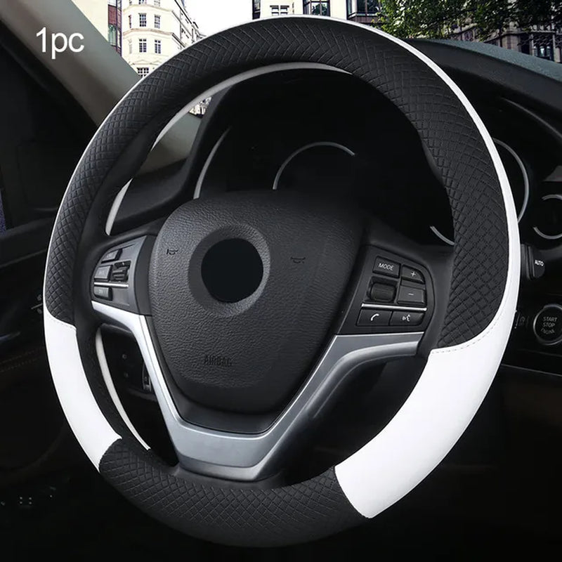 Universal Car Steering Wheel Cover for 37-38Cm Steer Wheel Faux Leather Breathable Car Wheel Cover Interior Auto Accessories