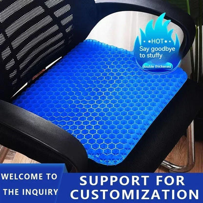 Car Gel Cooling Seat Cushion 3D Honeycomb Cool and Breathable Cool Ice Silk Car Home Office Chair Cushion Car Accessories