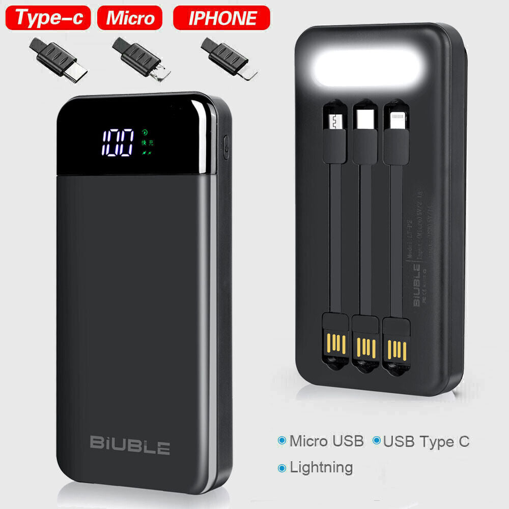 90000000Mah Power Bank USB-C Fast Charger Battery Pack Portable for Mobile Phone